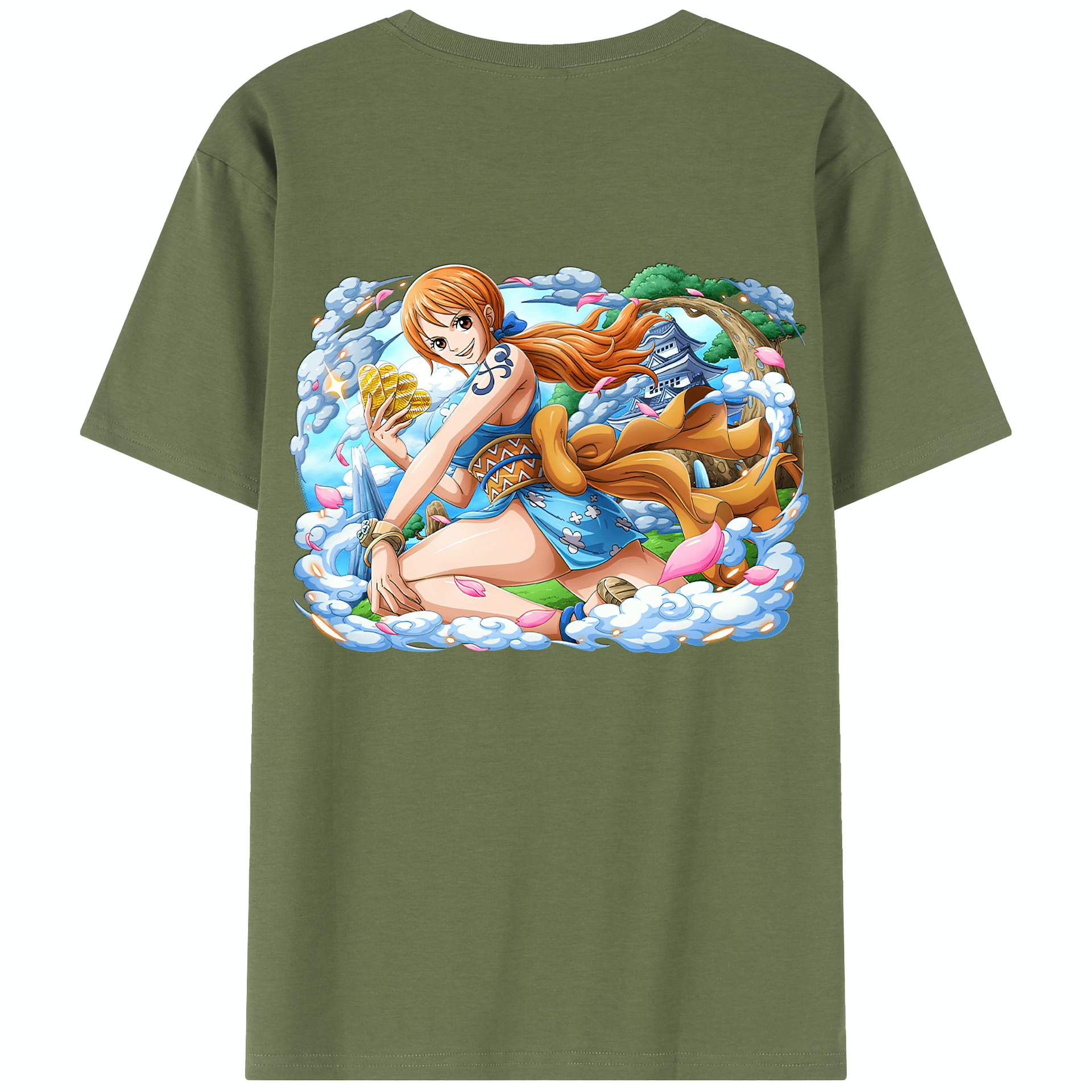 ワンピース ナミ ONE PIECE Nami 綿100％半袖Tシャツ（背面プリント）